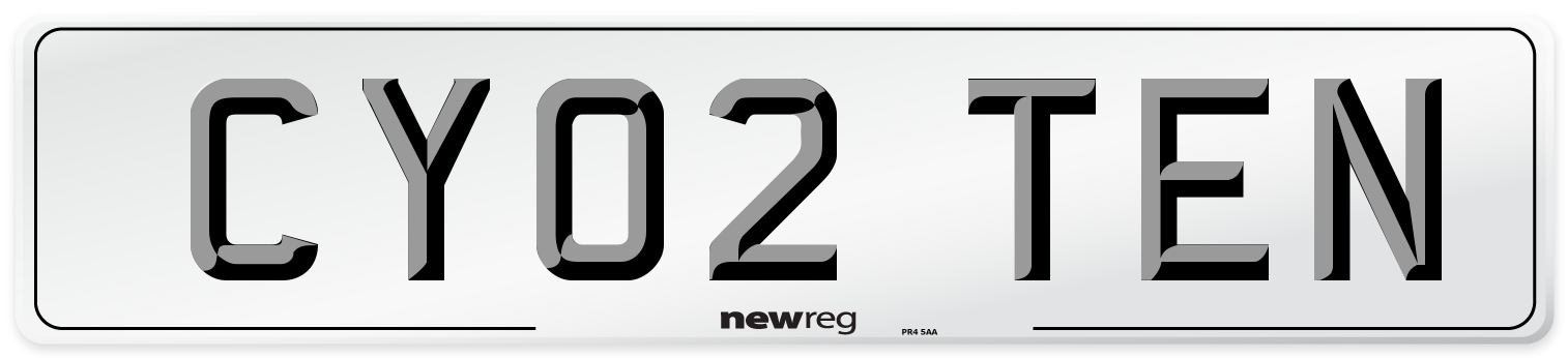 CY02 TEN Number Plate from New Reg